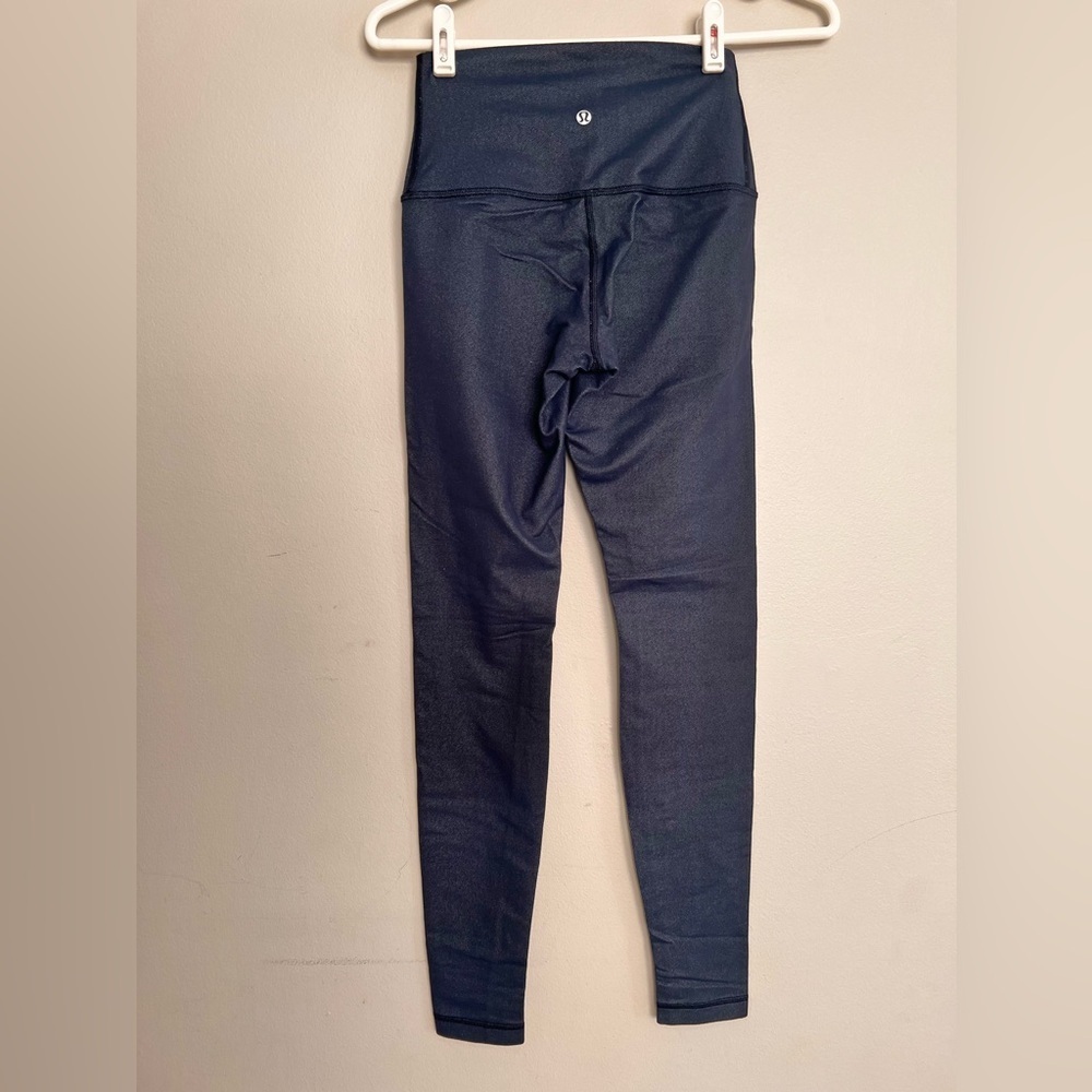 Lululemon Wunder Under Denim Leggings Brushed Black Size 6 - Picture 4 of 4